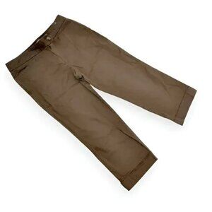 Ann Taylor Classic Minimalist Brown Cotton Cargo Capris Cropped Ankle Pants 6